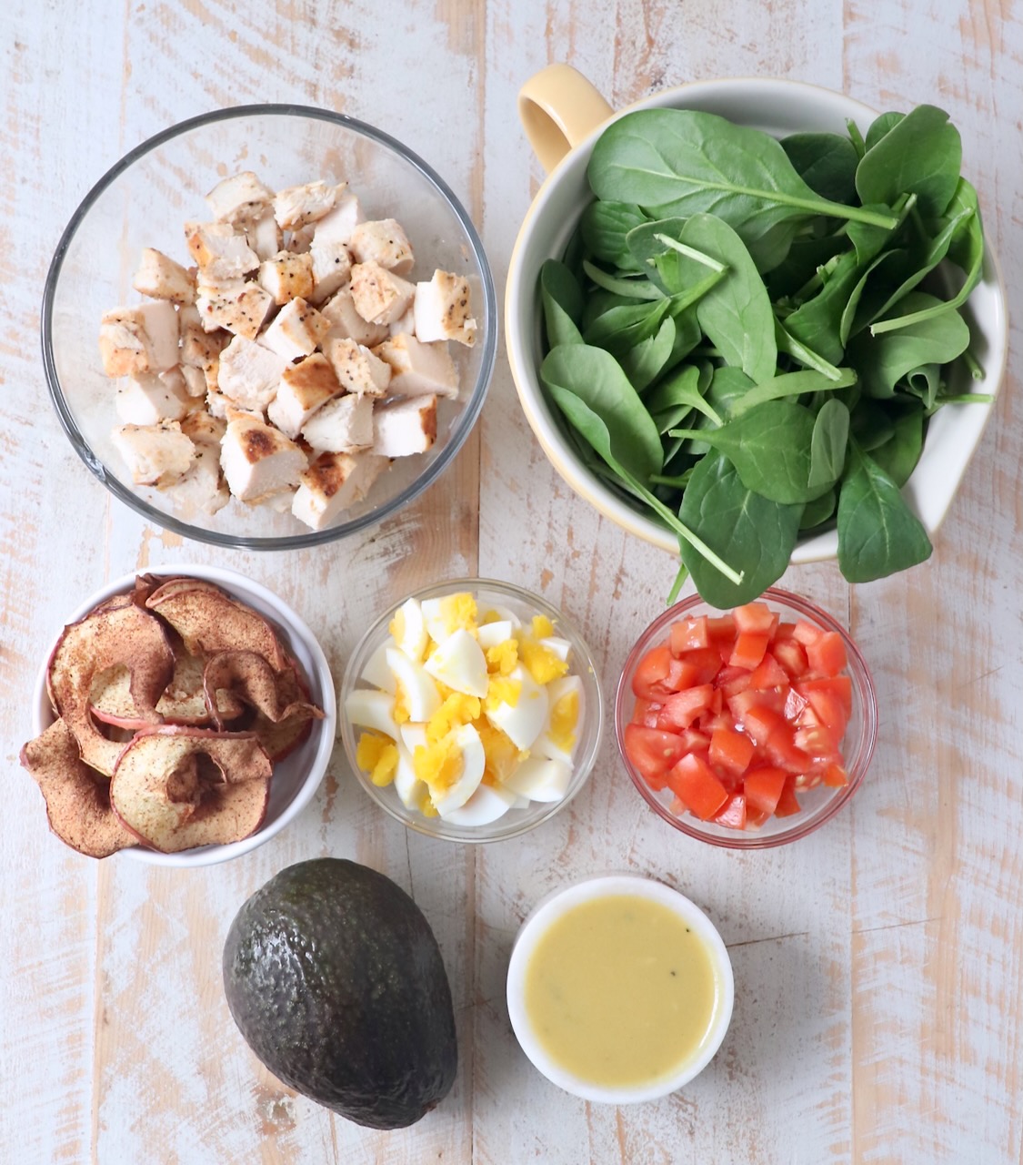 ingredients in a healthy cobb salad