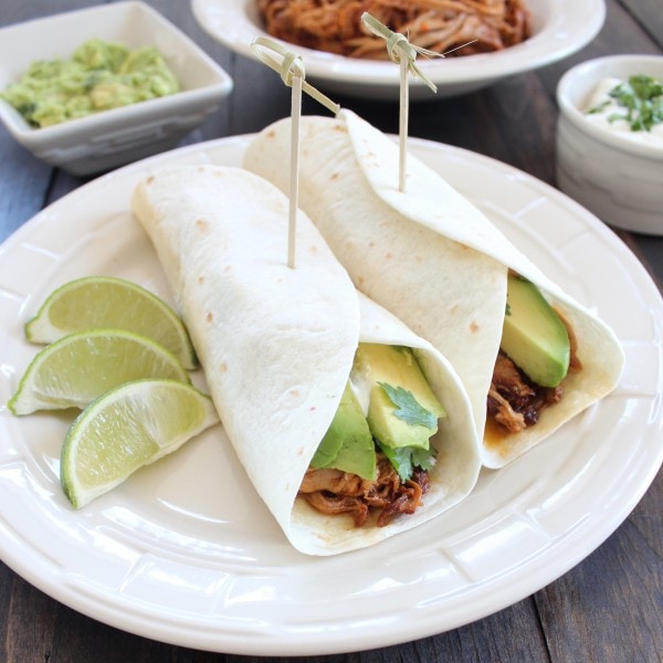 Slow Cooked Chipotle Honey Pulled Pork Tacos