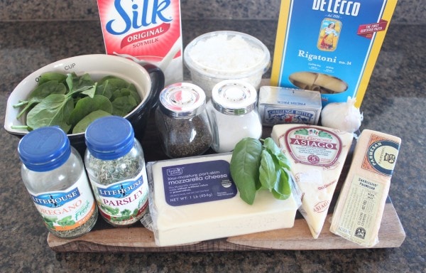 Four Cheese Stuffed Baked Rigatoni Ingredients