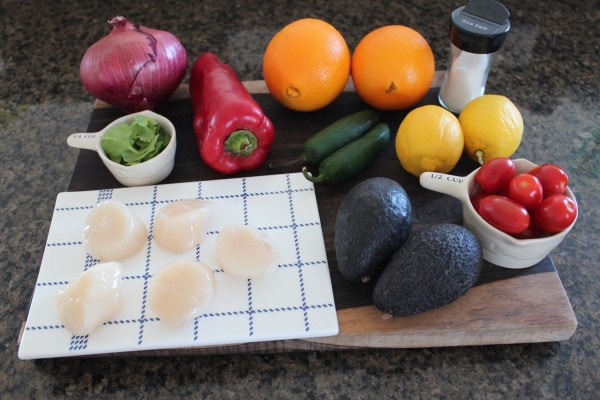 Scallop Ceviche Ingredients