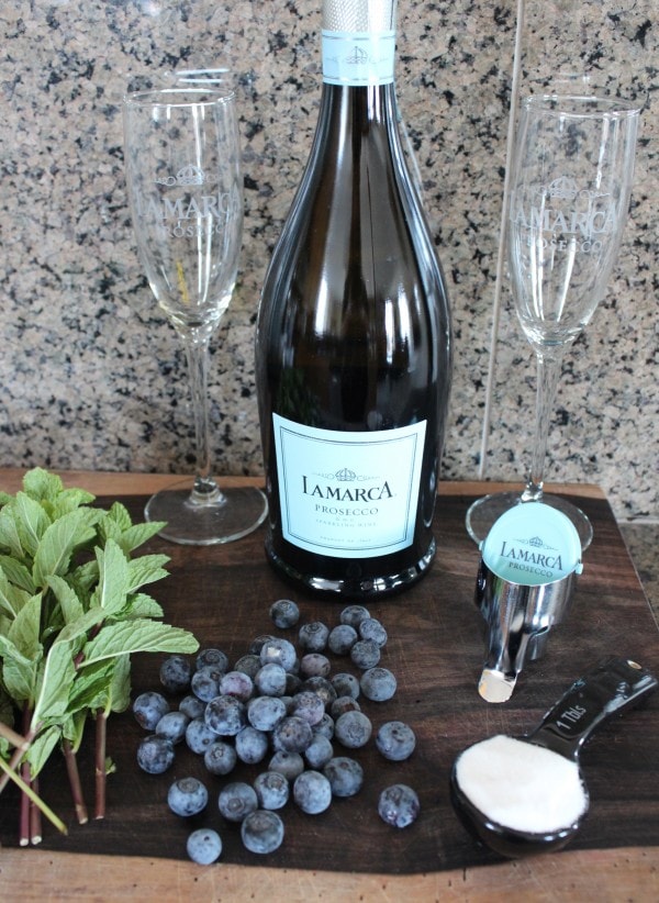 Blueberry Mint Prosecco Sparkler Ingredients