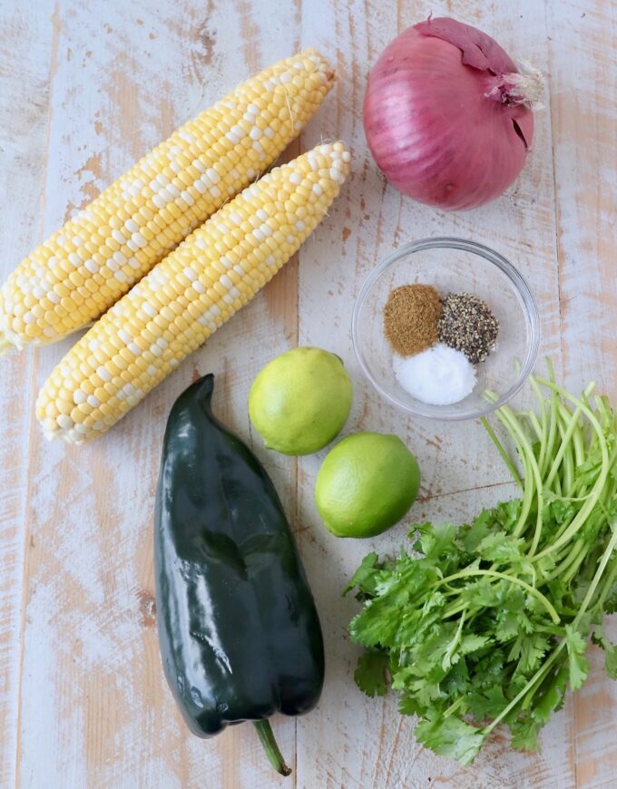 ingredients for corn salsa