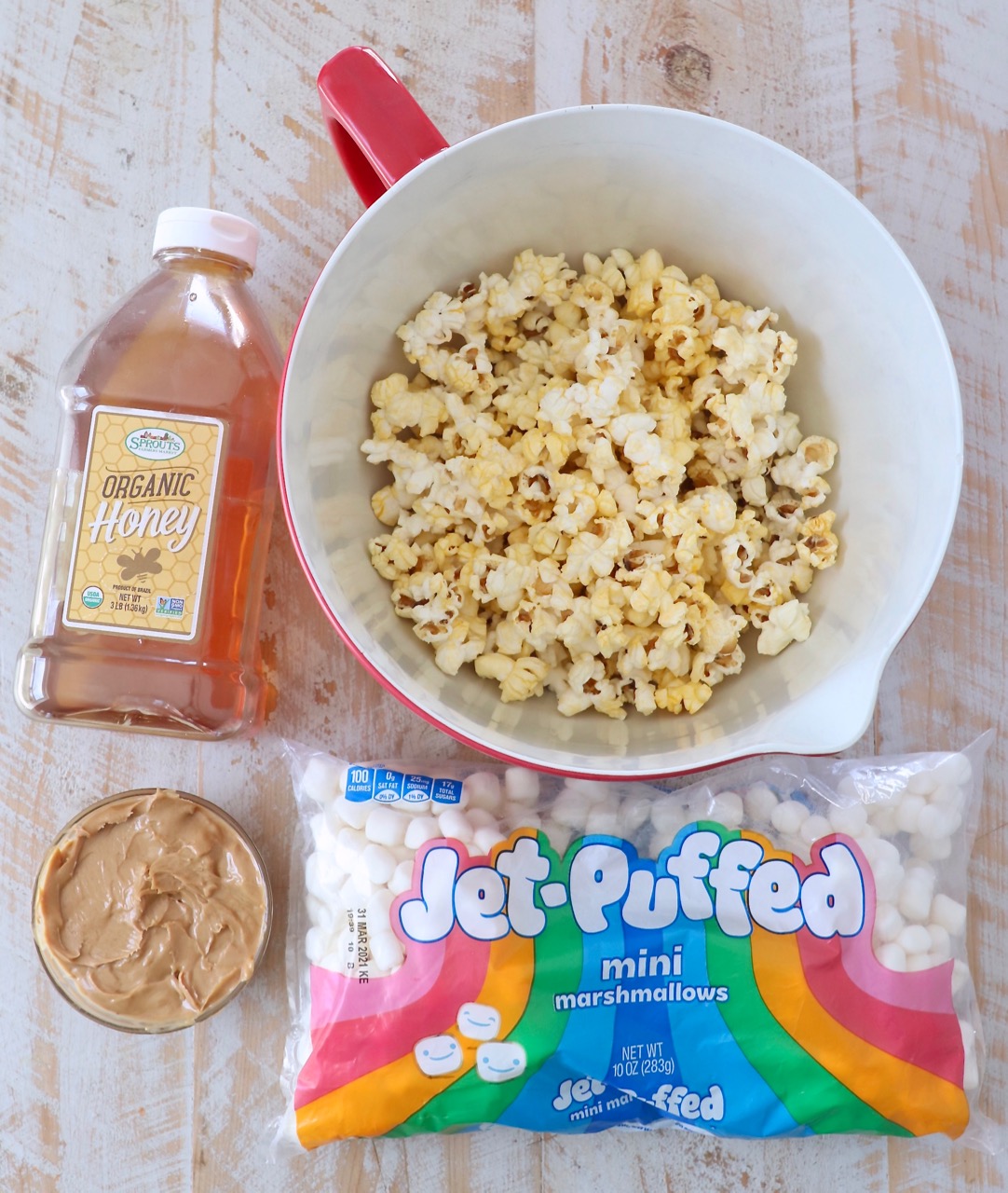 ingredients for peanut butter popcorn balls
