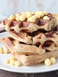 Crispy Peanut Butter Banana Gluten Free Waffles