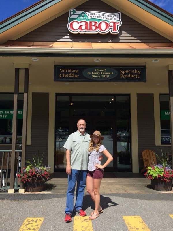 Whitney Bond and Dad at the Cabot Cheese Store in Vermont