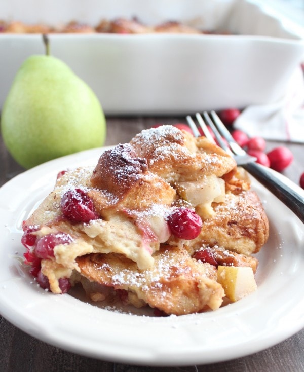 Cranberry Pear French Toast Bake