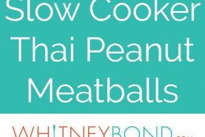 Turkey meatballs are slow cooked in Thai peanut sauce, then served over rice & topped with fresh cilantro, carrots & peanuts in this tasty rice bowl recipe!