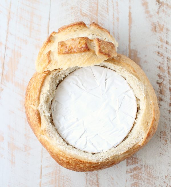 sourdough bread filled with brie