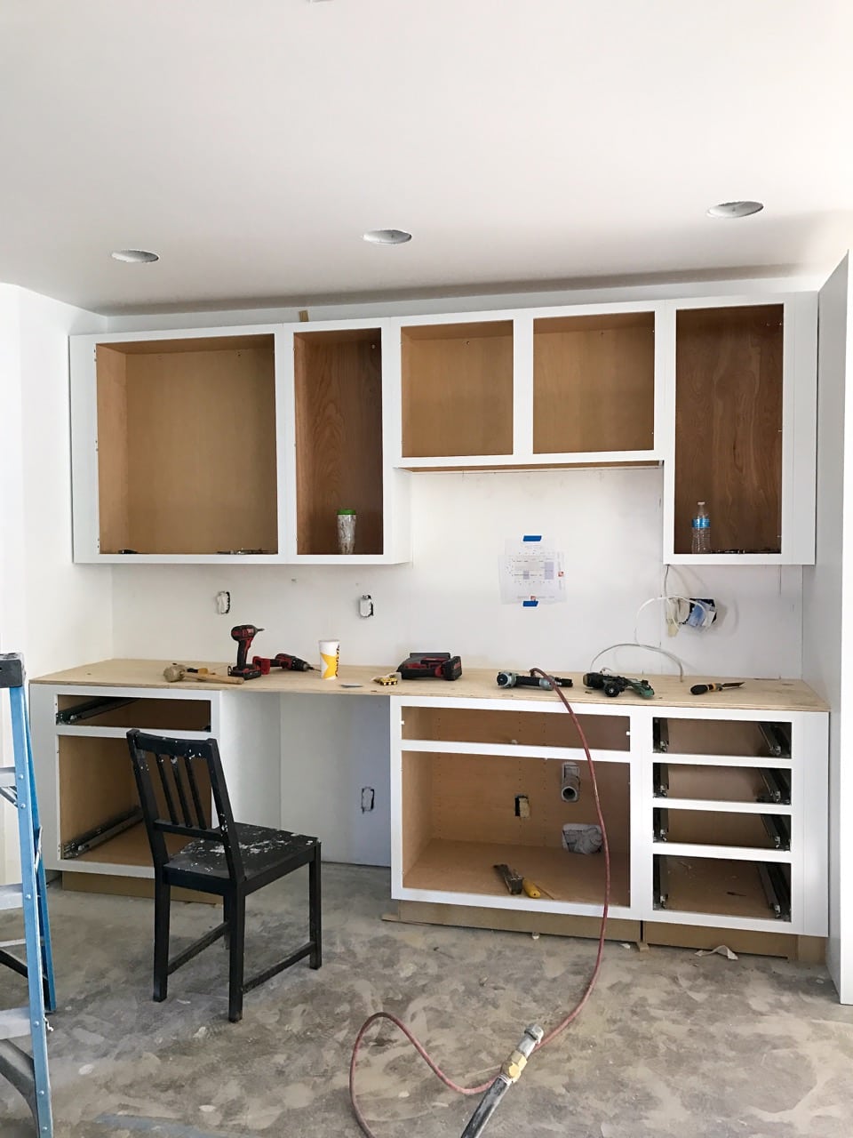 Installation of new kitchen cabinets