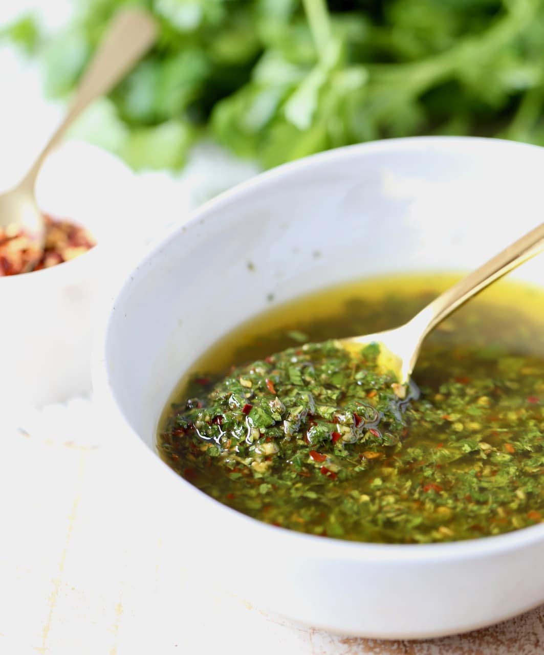 Argentinian Chimichurri Sauce with Parsley, Garlic and Olive Oil