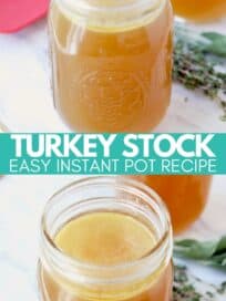 turkey stock in mason jar