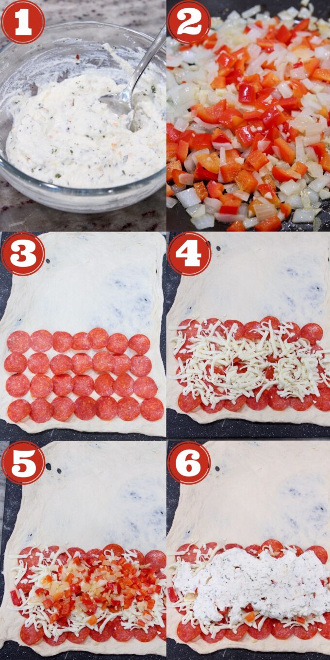 collage of images showing how to make a calzone