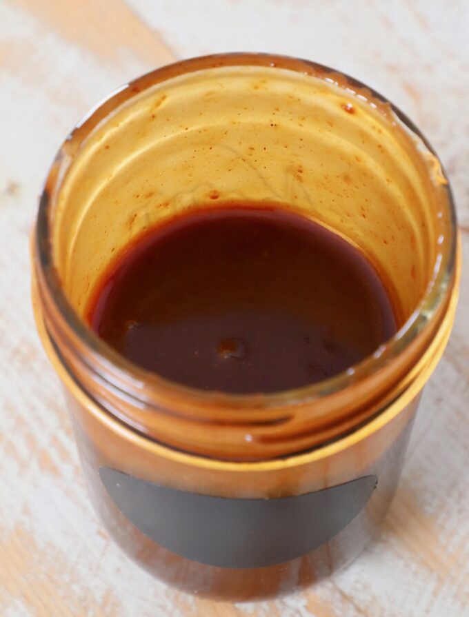 stir fry sauce in small mason jar