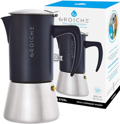 Grosche Milano stainless steel stovetop coffee maker