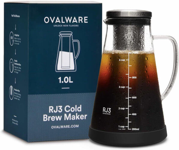 Ovalware glass cold brew coffee maker