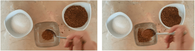 Make Dalgona coffee, step 1