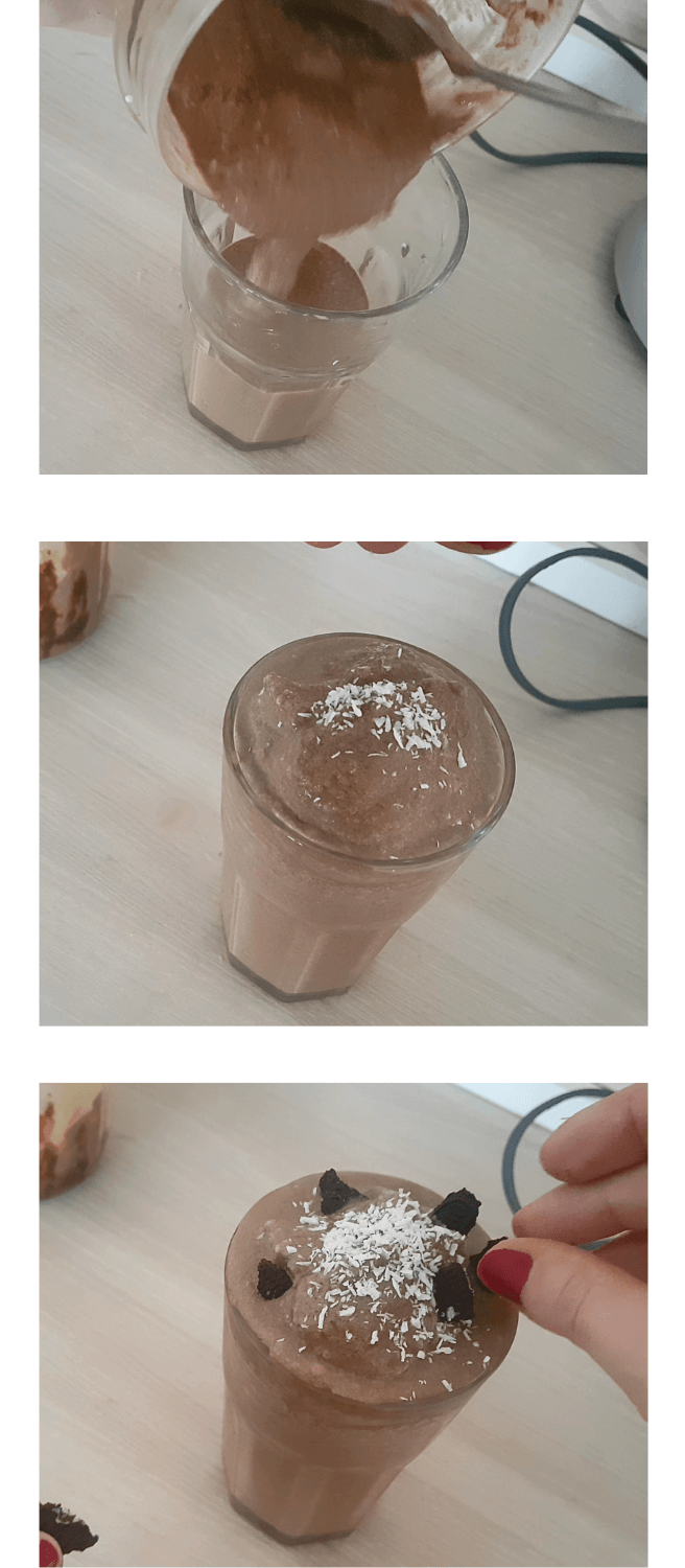 Making vegan oreo Frappuccino at home: Step 3