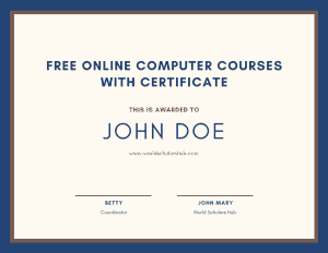 Free online Computer courses with Certificate
