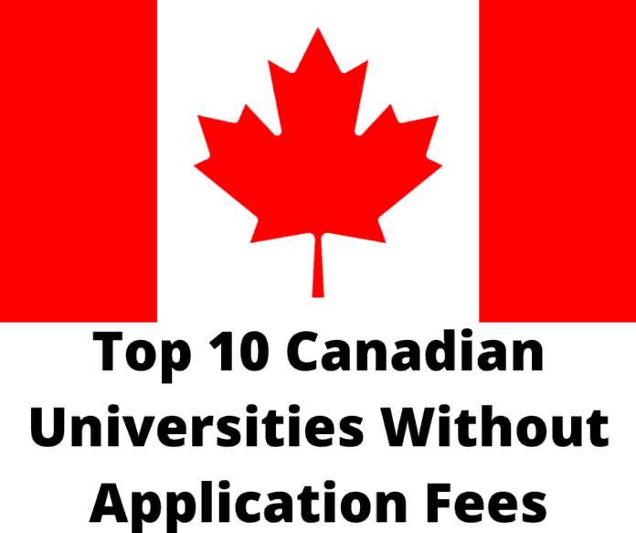 Universidades canadenses sen taxas de solicitude