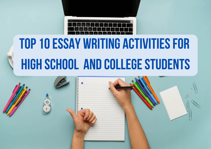 Eseju rakstīšanas aktivitātes vidusskolu un koledžu studentiem