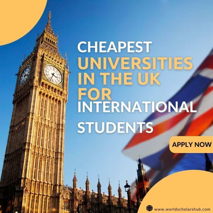 Billigste universiteter i Storbritannien for