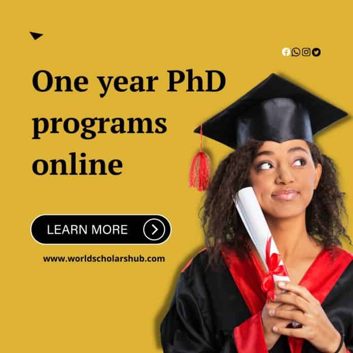 1 års ph.d. programmer online
