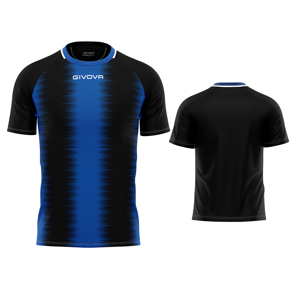 Givova Stripe Football Shirt Black Blue