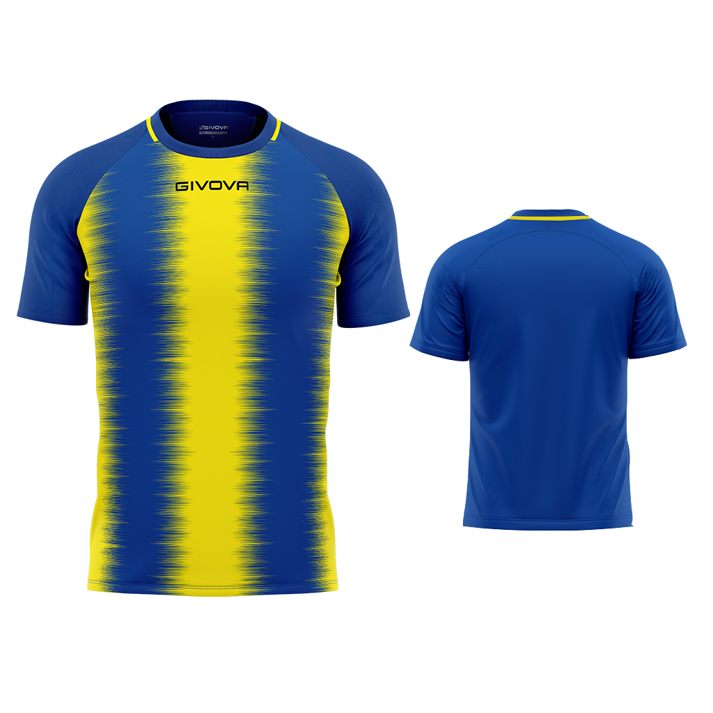 Givova Stripe Football Shirt Blue Yellow