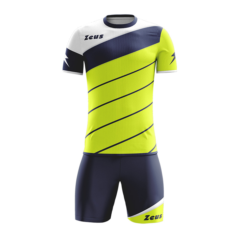 Zeus Lybra Football Kit Yellow Fluo Navy