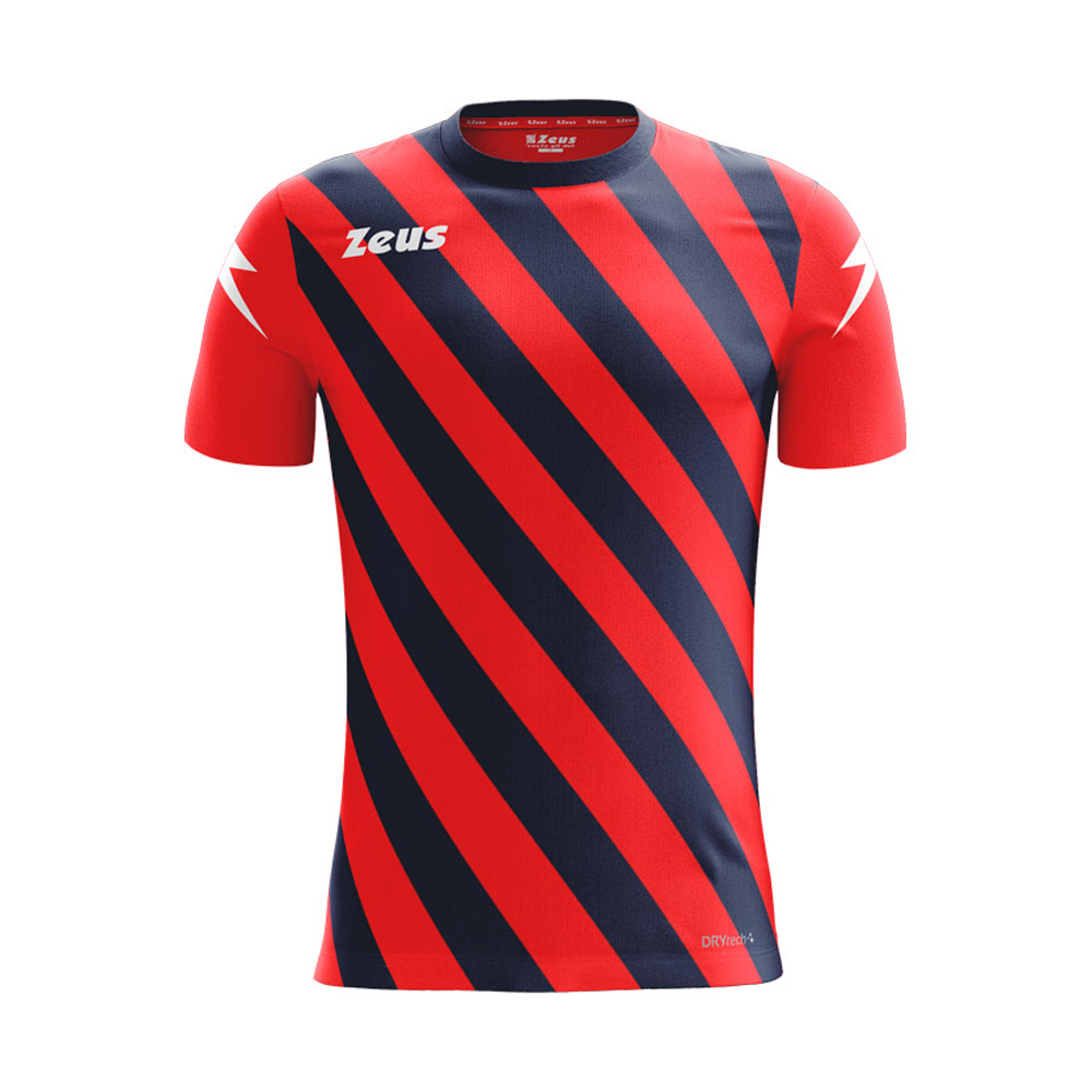 Zeus Zip Football Shirt Red Navy