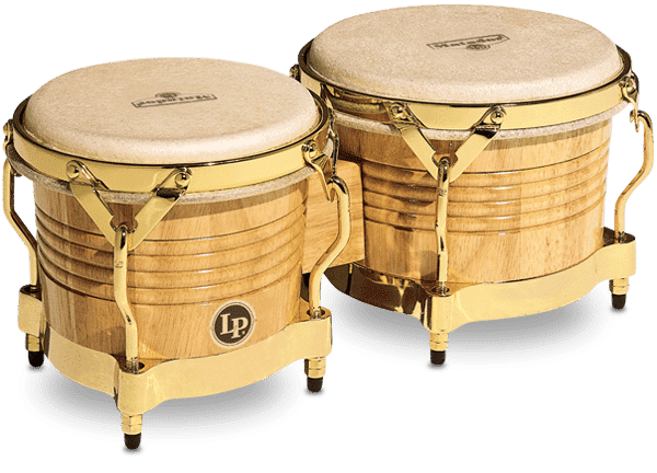 Ideal for musicians looking for traditional styling and professional-quality sound at an affordable price. These Wood Bongos feature Siam Oak shells, rawhide heads and traditional rims. Available in almond and gold.