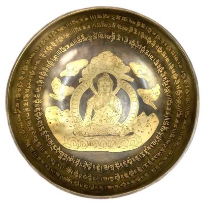 Decorated Tibetan prayer bowls