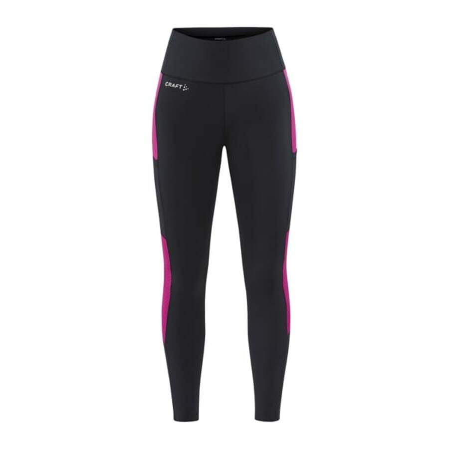 Dámské elastické kalhoty CRAFT ADV Essence 2 černé s růžovou 1911916-999486