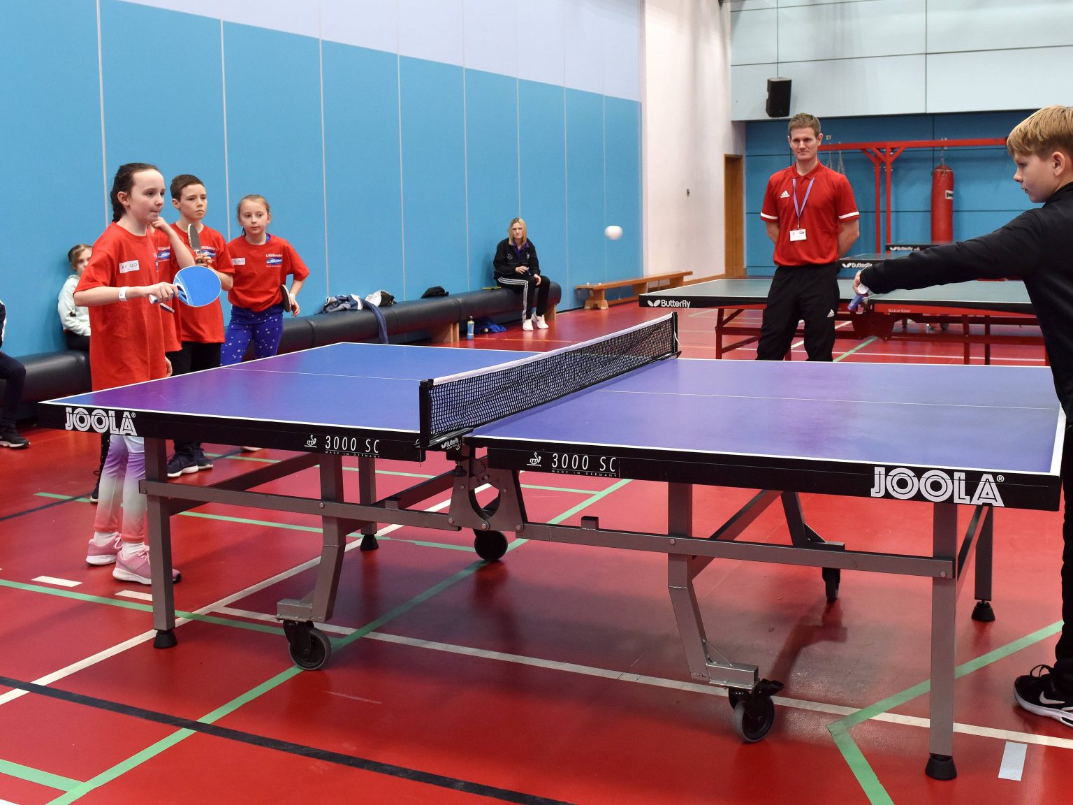Grimsby pupils playing table tennis