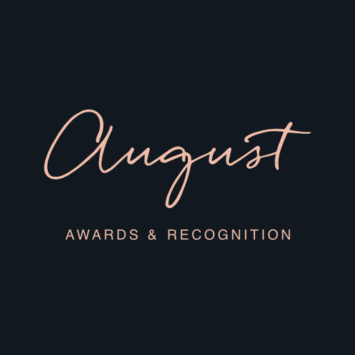 August Awards & Recognition logo - pink on blue