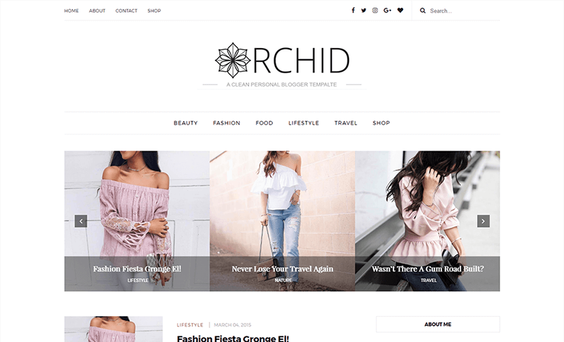 Orchid adalah Template Blogger Pribadi yang Responsif dan Bersih. Sangat mudah untuk menyesuaikan dan dirancang khusus untuk Blog Pribadi