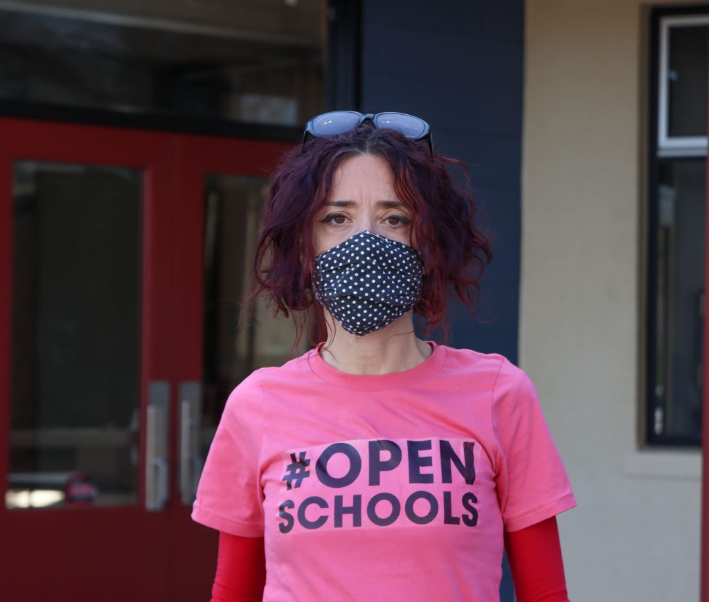 BUSD parent Mara Kolesas, a leader of the movement to reopen Berkeley schools.