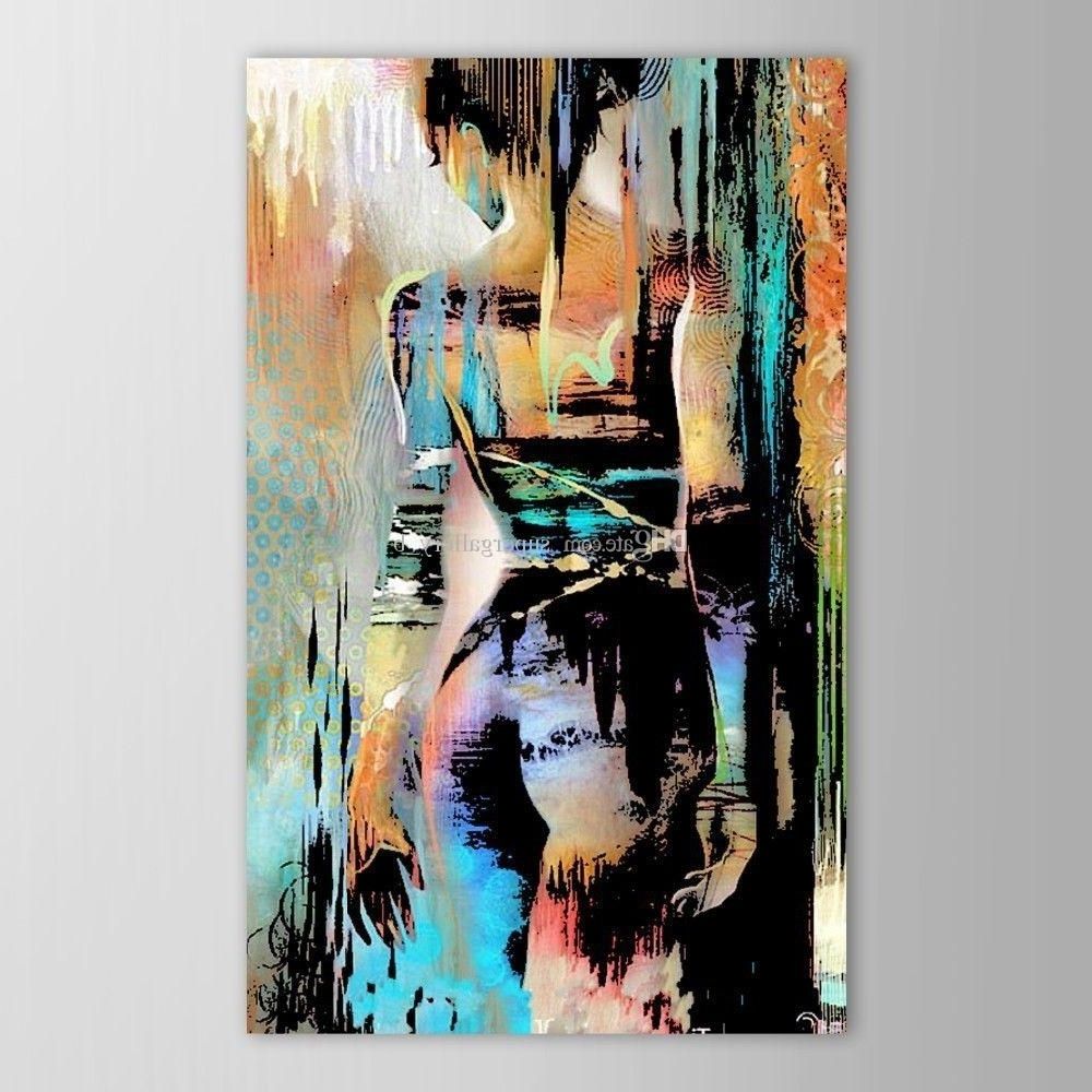Abstract Graphic Wall Art With Regard To Most Recent 2018 Framed Hand Painted Modern Abstract Graffiti Nude Girl Art (Gallery 11 of 15)