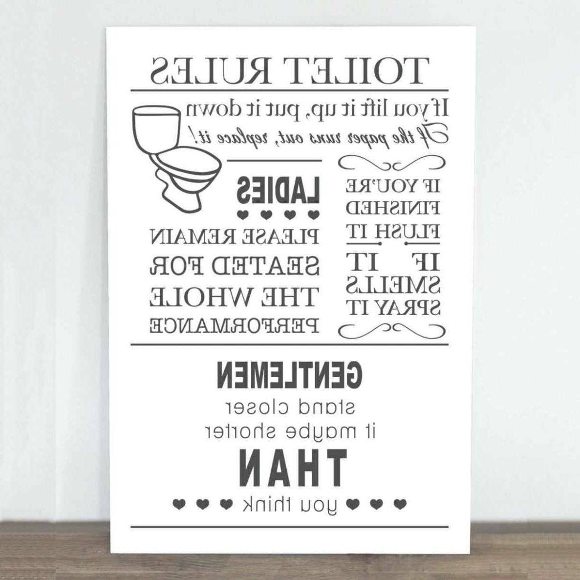 Featured Photo of Bathroom Rules Wall Art