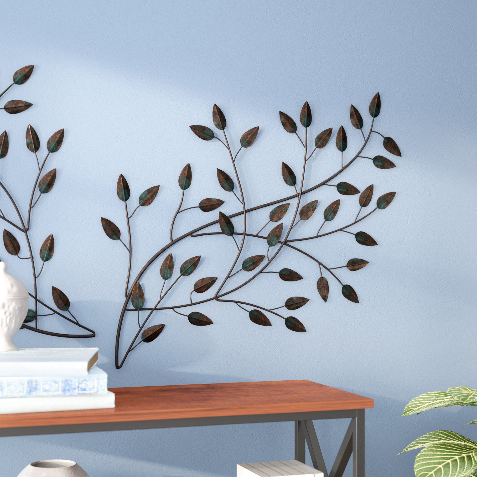 Featured Photo of Leaves Metal Sculpture Wall Decor By Winston Porter