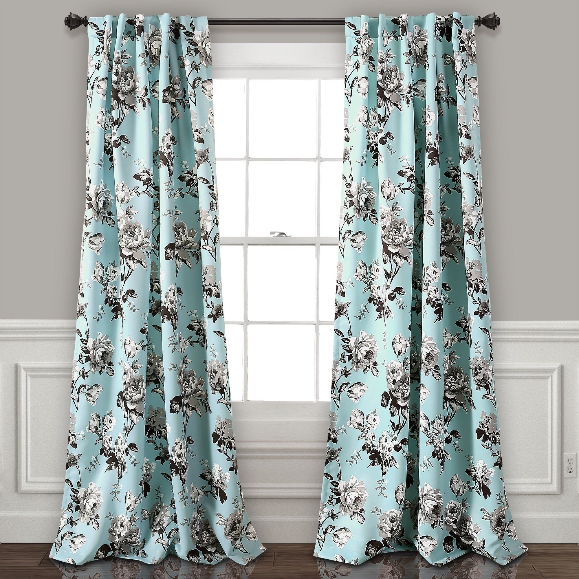Featured Photo of Floral Pattern Room Darkening Window Curtain Panel Pairs