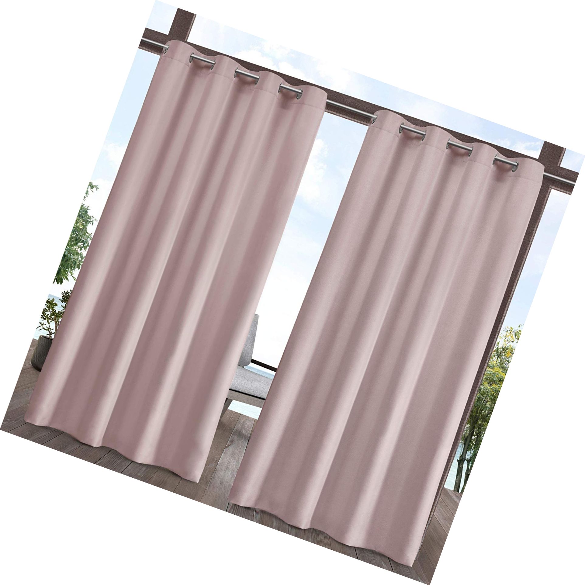 Featured Photo of Indoor/outdoor Solid Cabana Grommet Top Curtain Panel Pairs