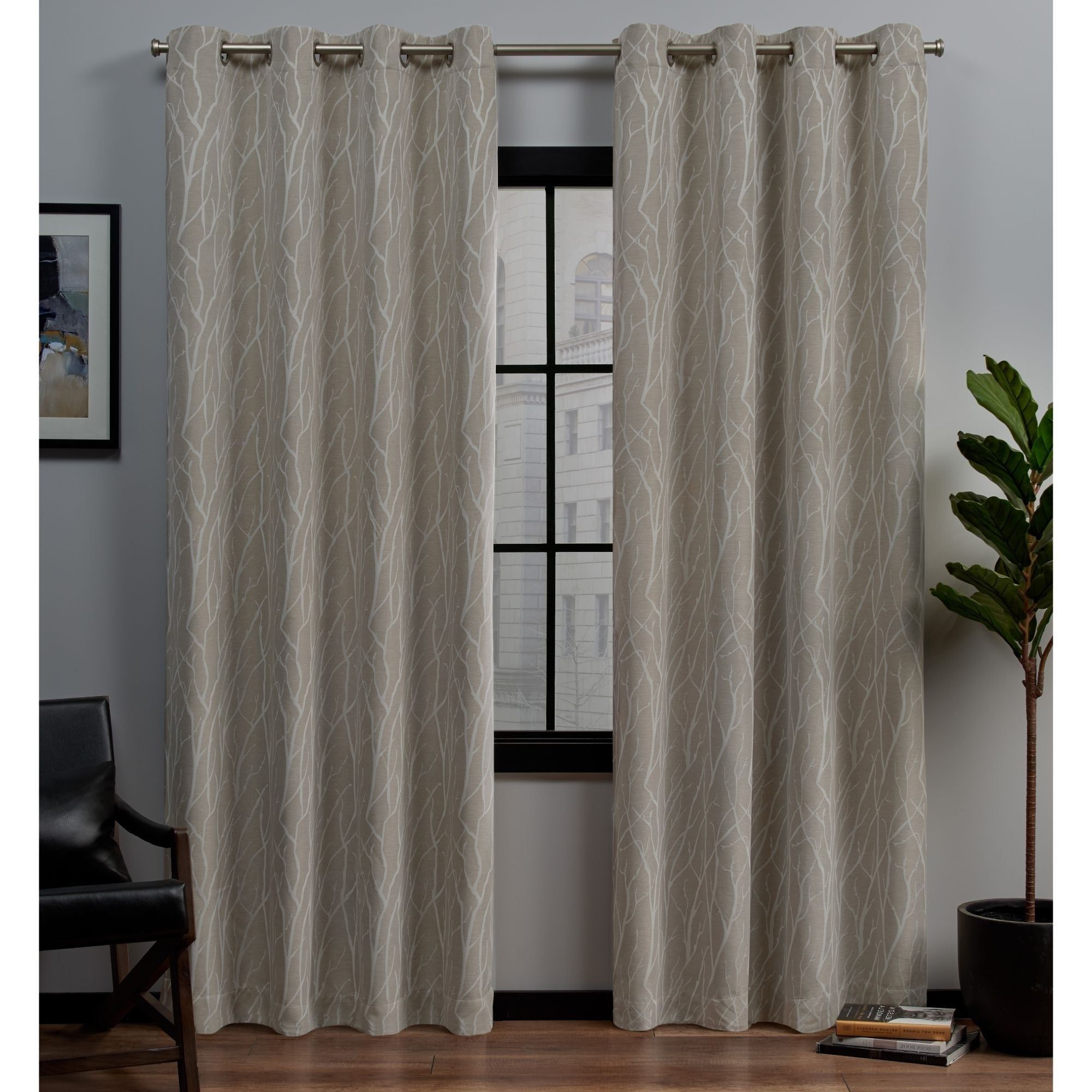 Featured Photo of Forest Hill Woven Blackout Grommet Top Curtain Panel Pairs