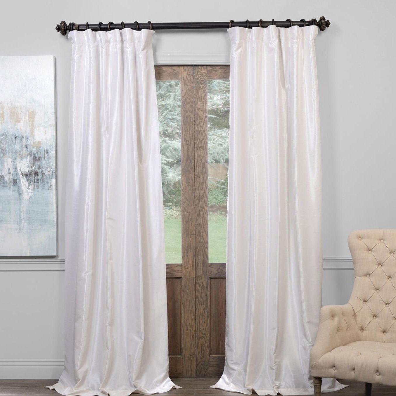 Featured Photo of True Blackout Vintage Textured Faux Silk Curtain Panels
