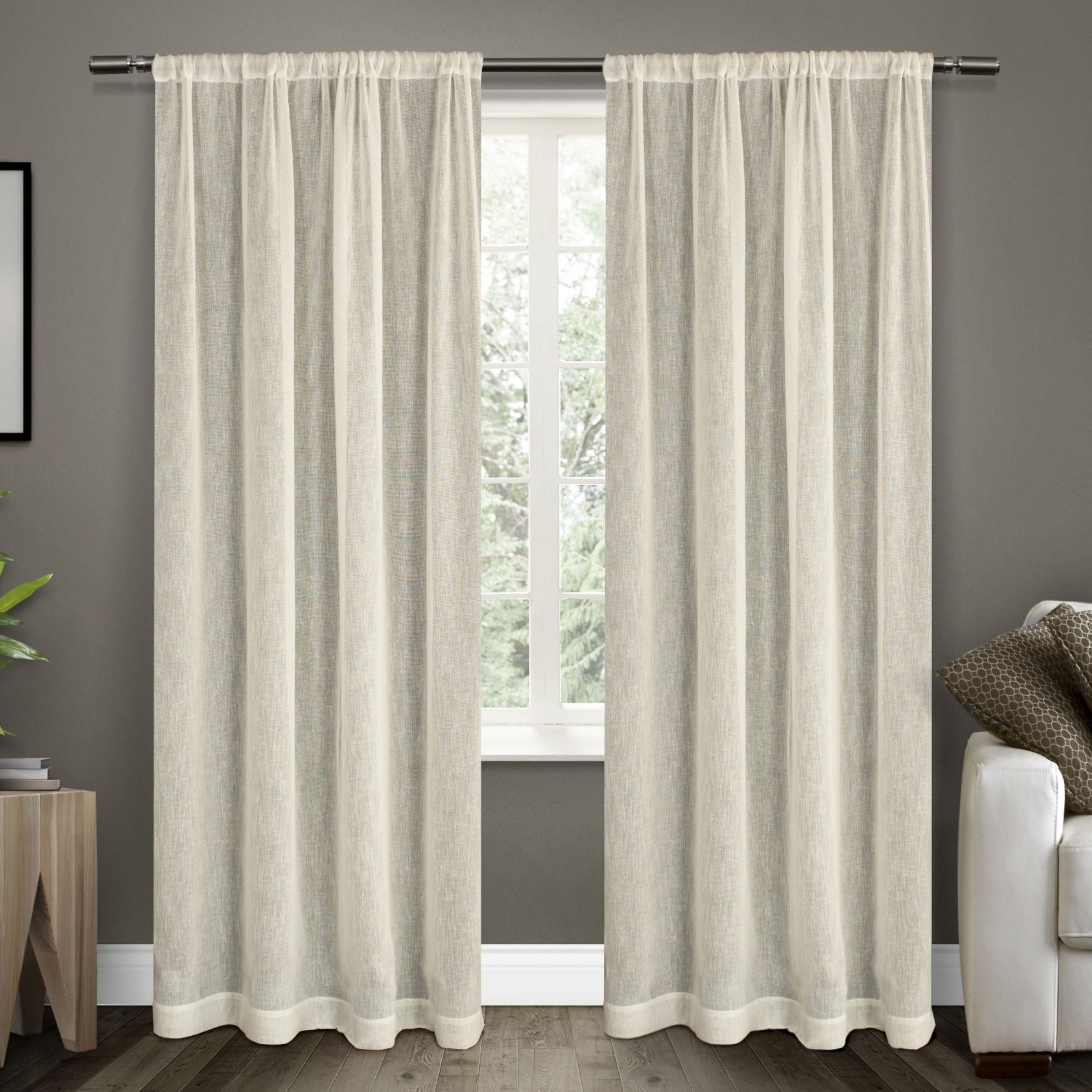 Featured Photo of Belgian Sheer Window Curtain Panel Pairs With Rod Pocket