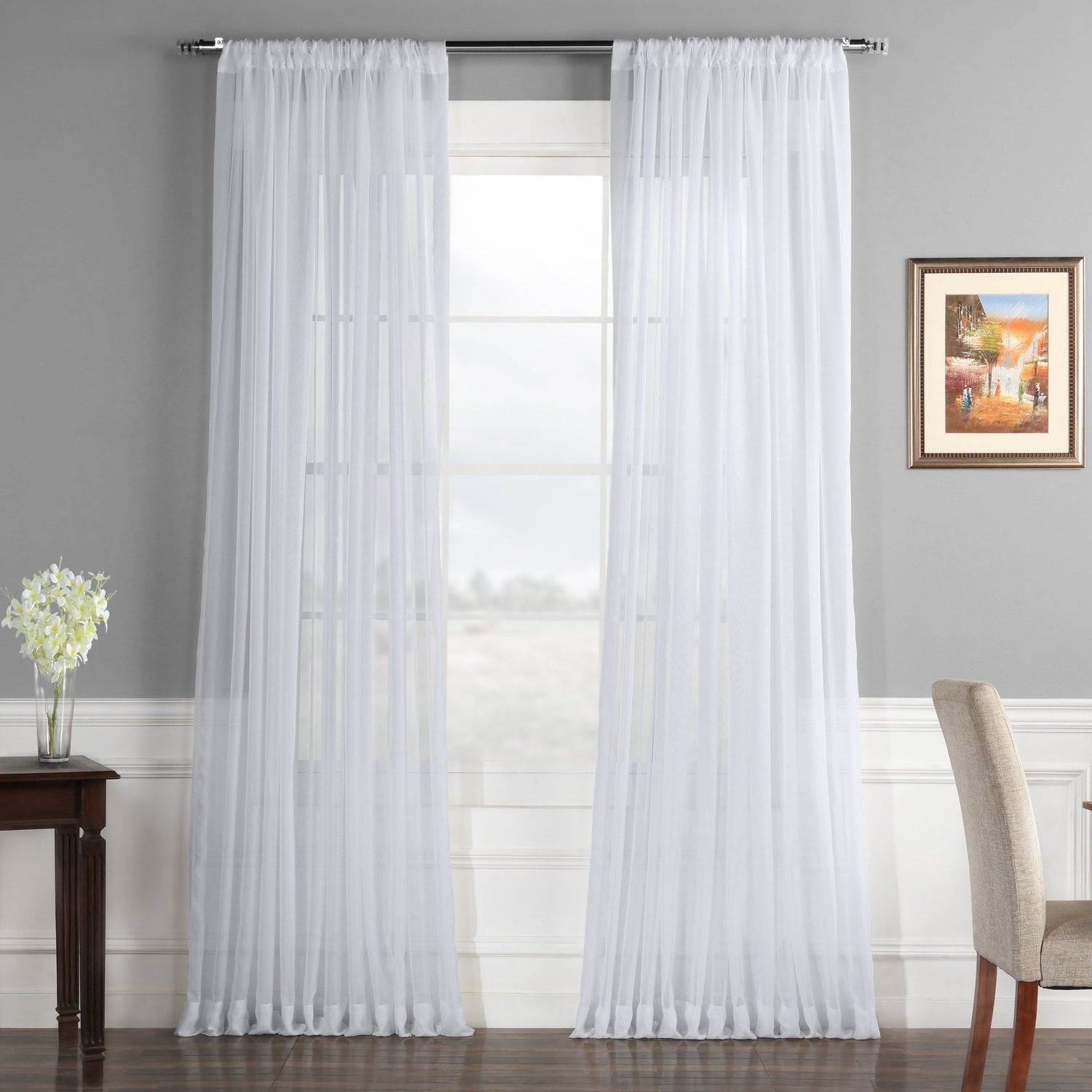 Featured Photo of Extra Wide White Voile Sheer Curtain Panels