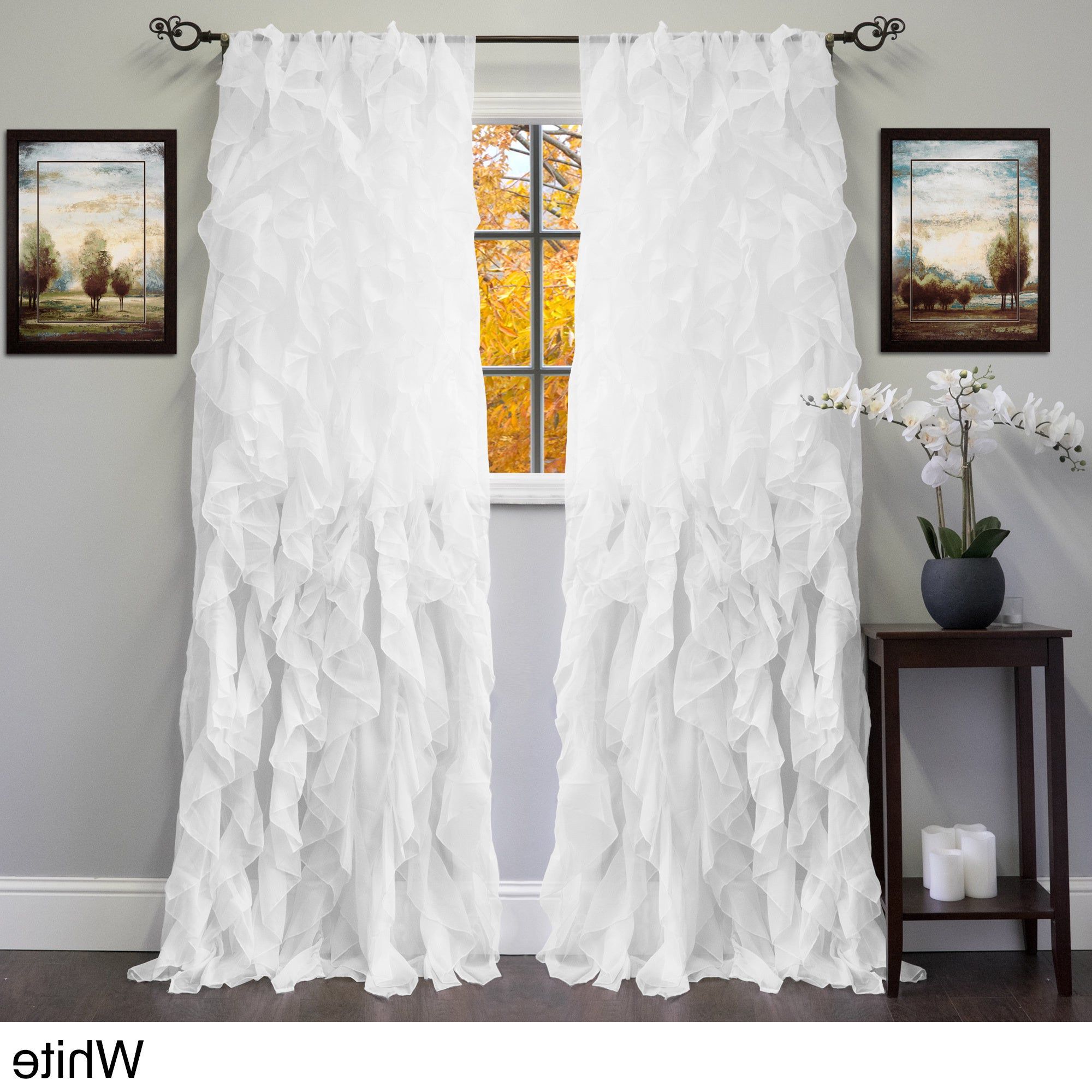 Featured Photo of Sheer Voile Ruffled Tier Window Curtain Panels