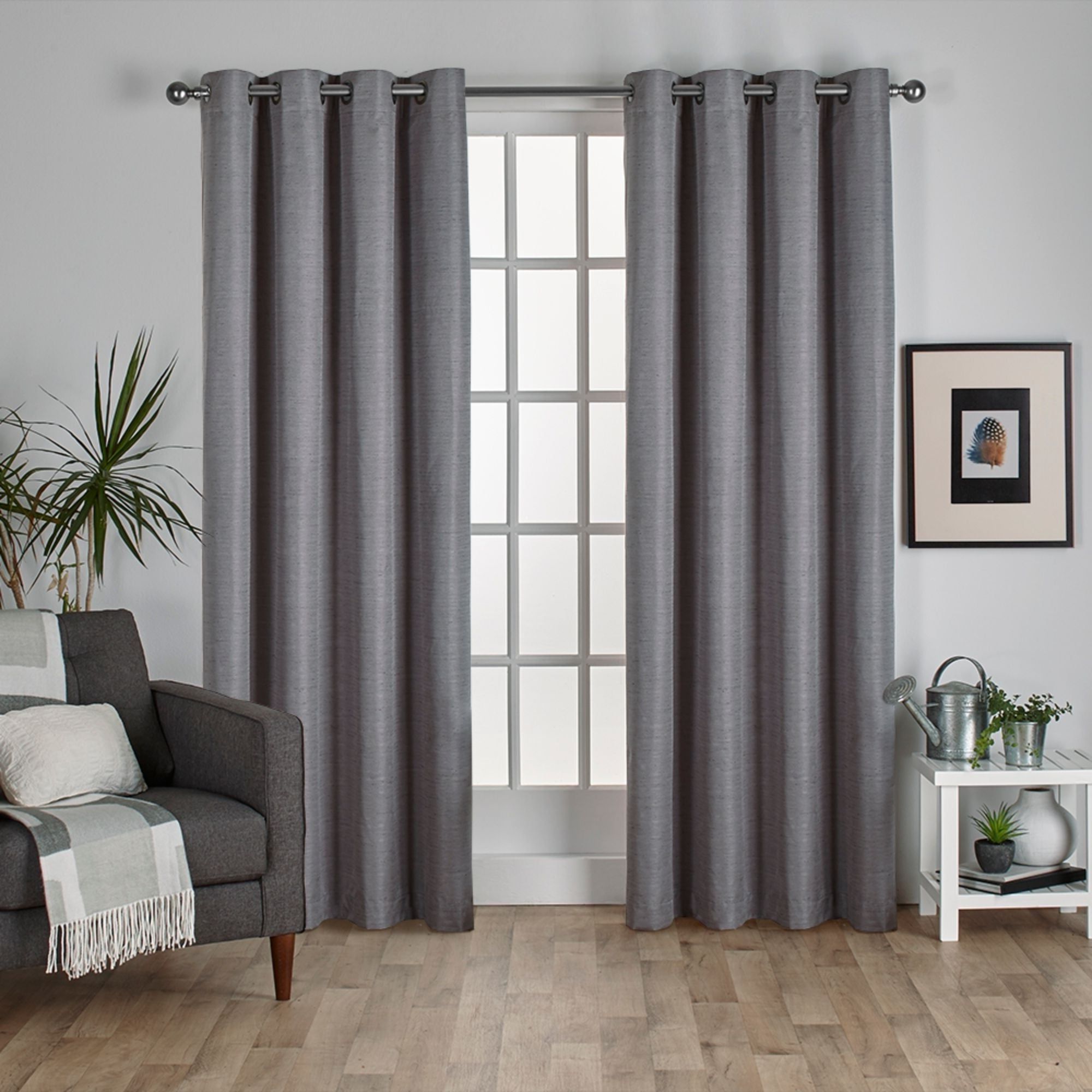 Featured Photo of Raw Silk Thermal Insulated Grommet Top Curtain Panel Pairs