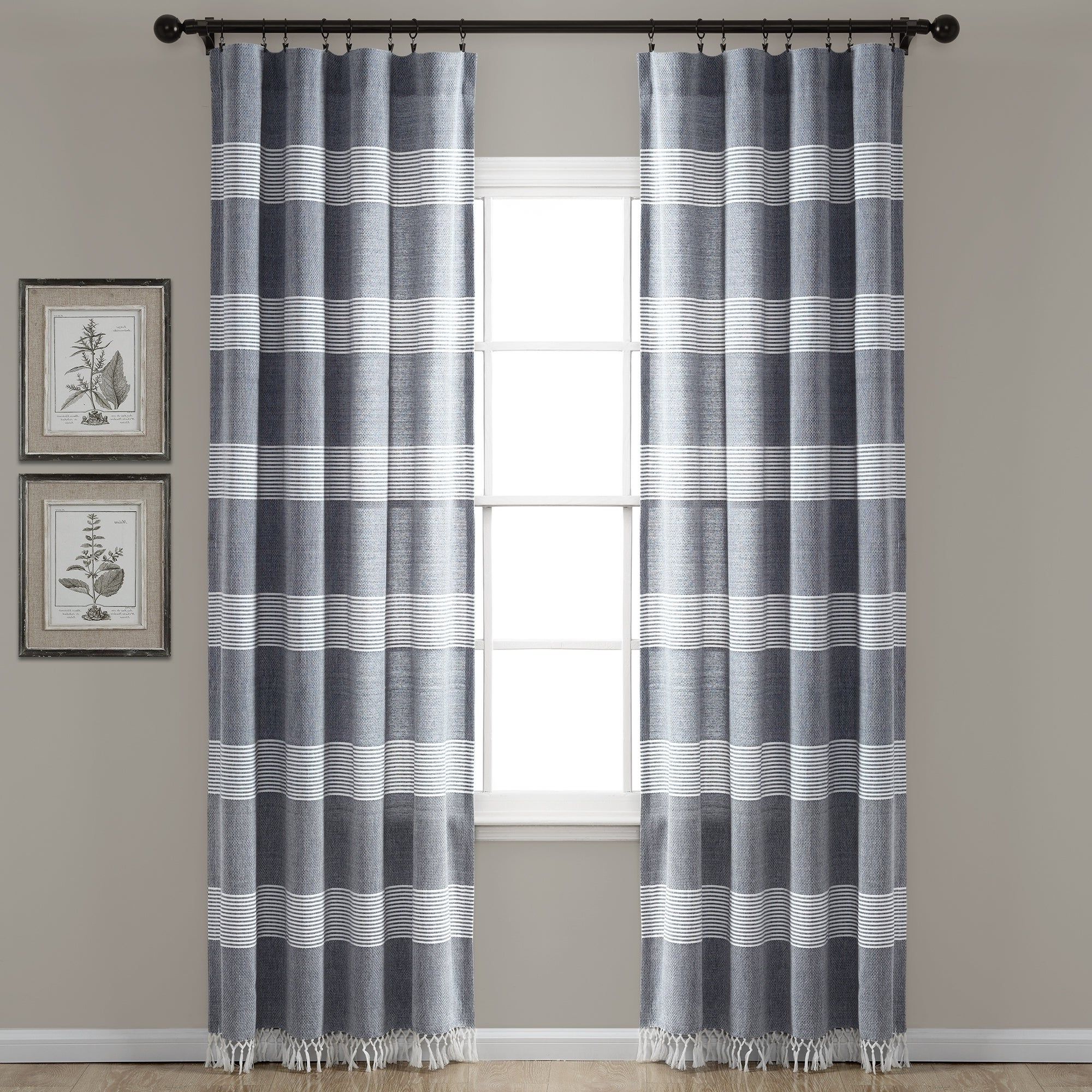 Featured Photo of Ombre Stripe Yarn Dyed Cotton Window Curtain Panel Pairs