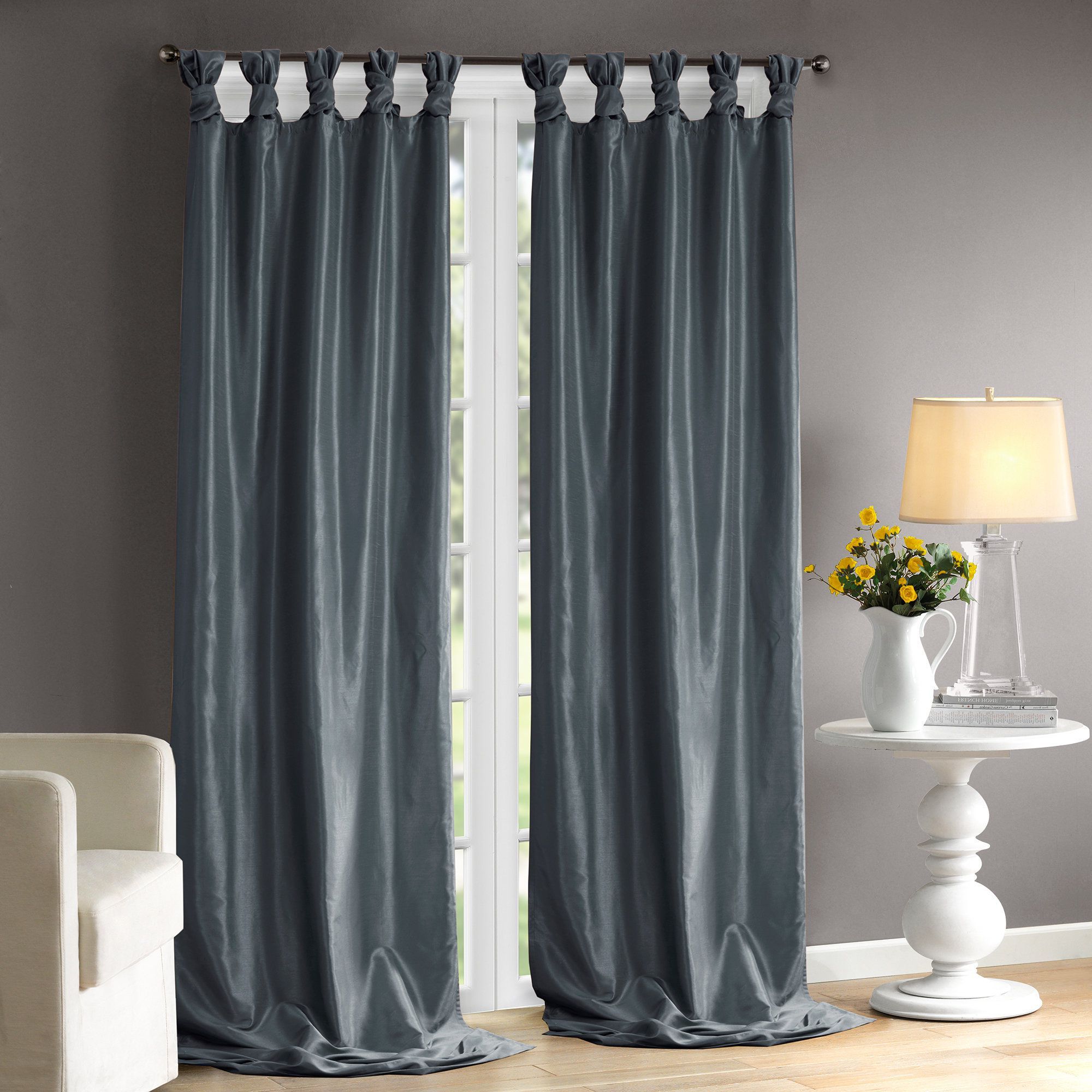 Featured Photo of Twisted Tab Lined Single Curtain Panels